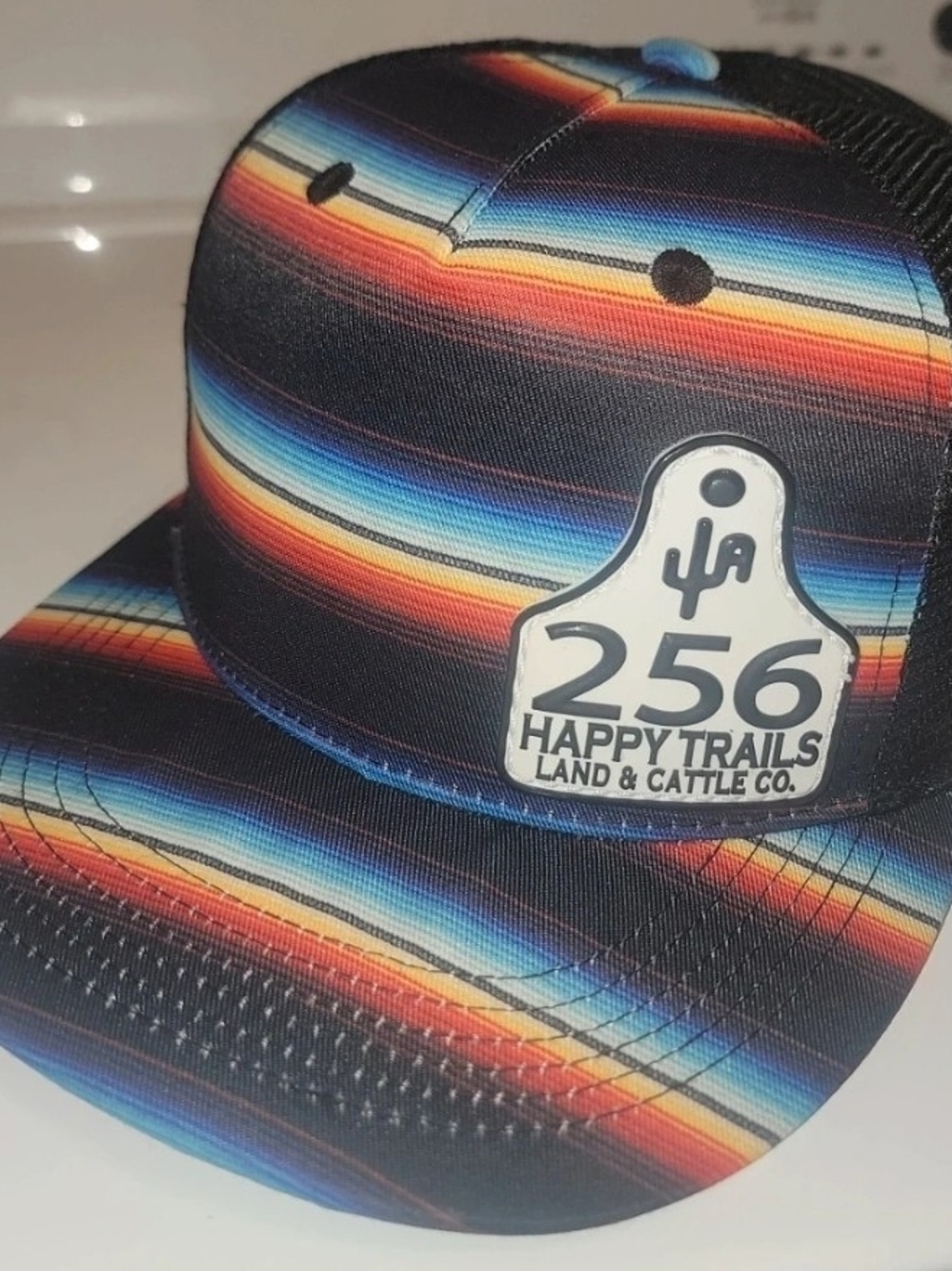 Happy Trails 256 Serape Print Trucker Hat - Multicolor